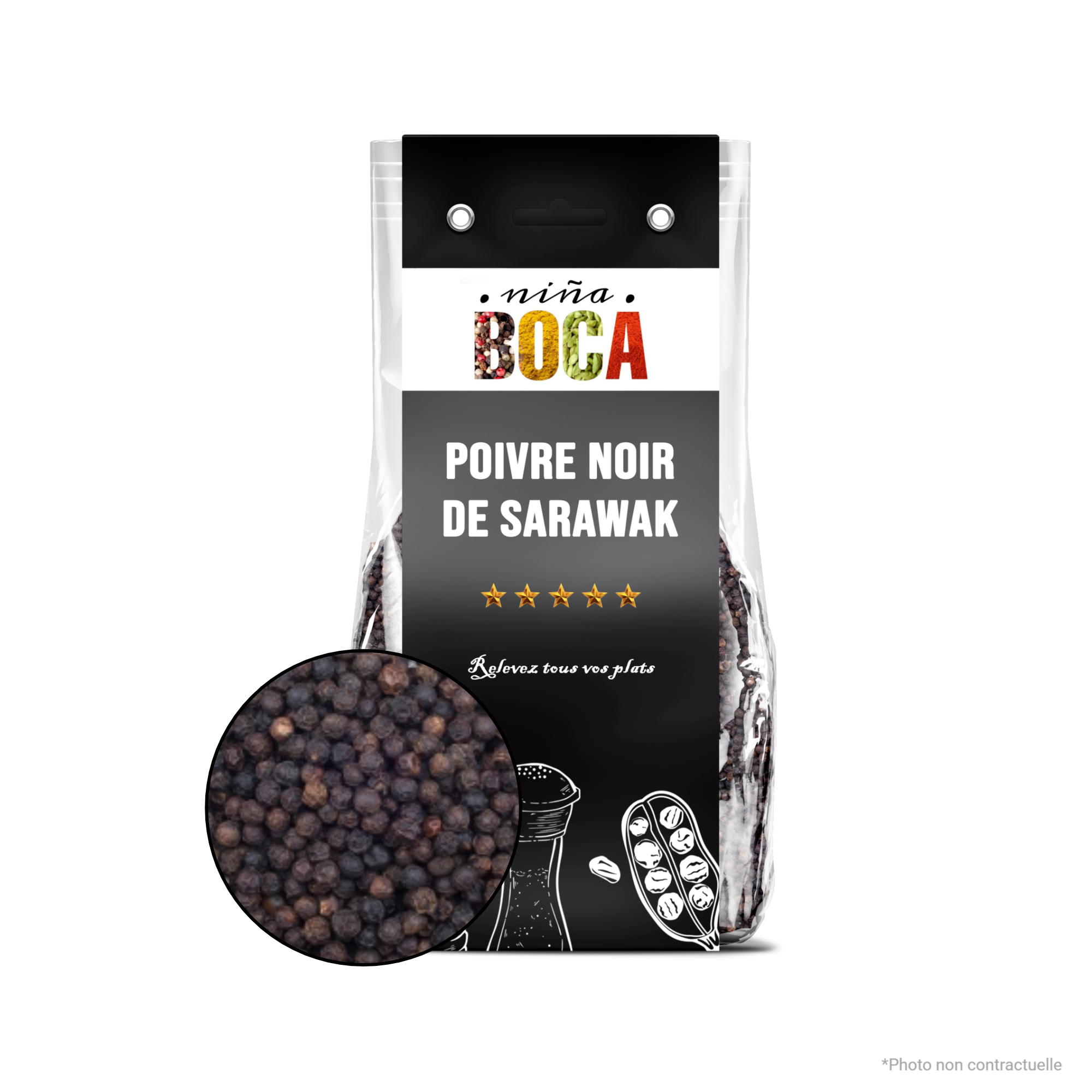 Poivre noir grain de Sarawak
